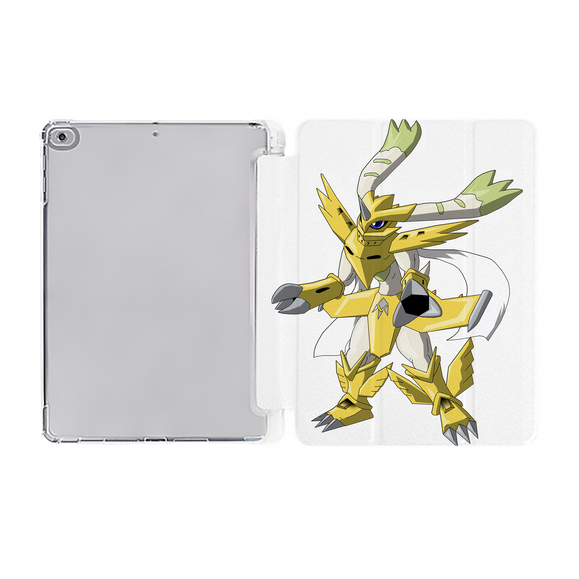 （画像用） Digimon デジタルモンスター/デジモン IPad ケース ペン収納付き 三つ折りスタンド PUレザー×シリコン 対応機種9.5/10.5/10.9インチ